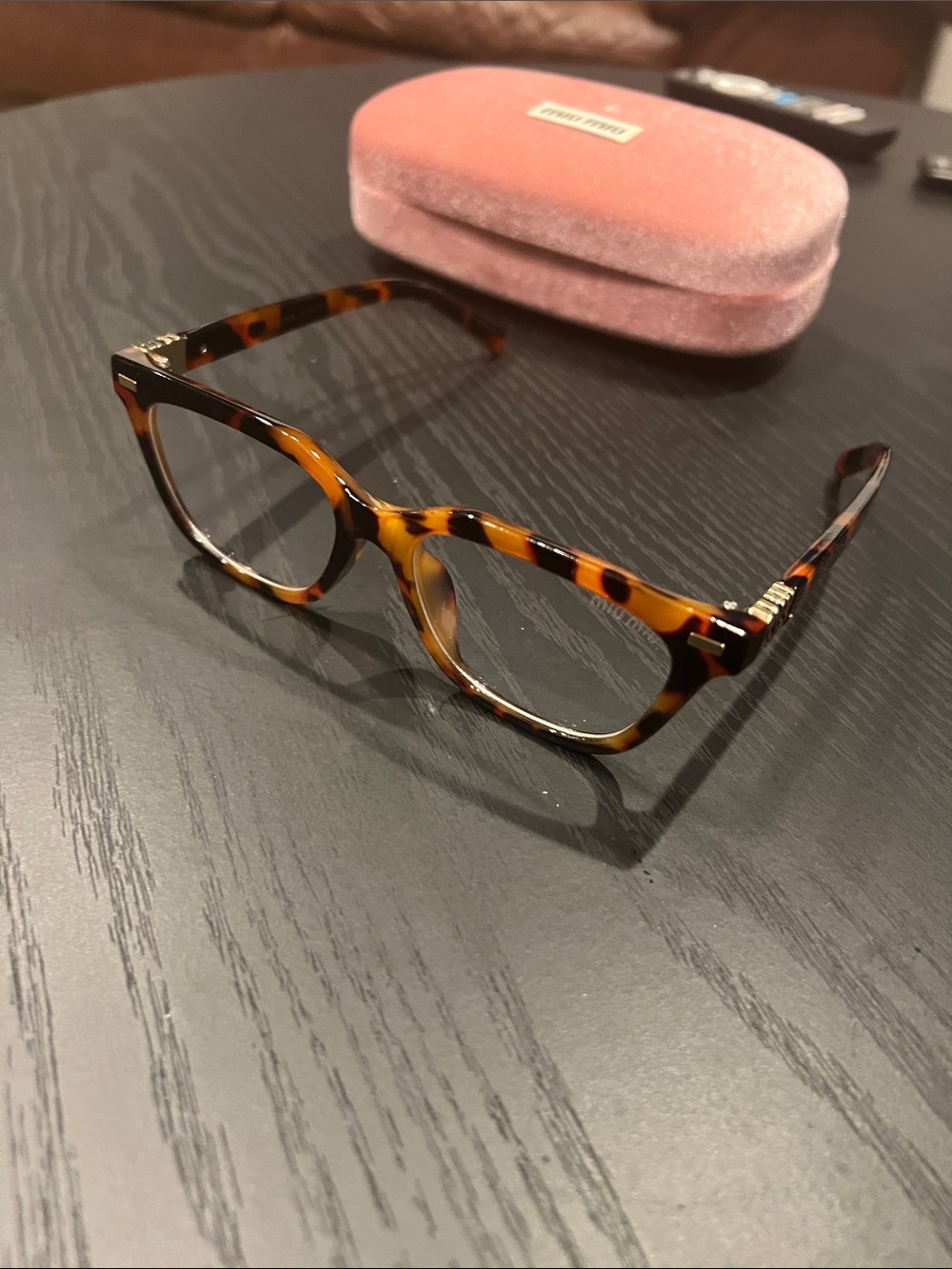 Miu Miu Men's Tortoiseshell Acetate Glasses in Brown and Black